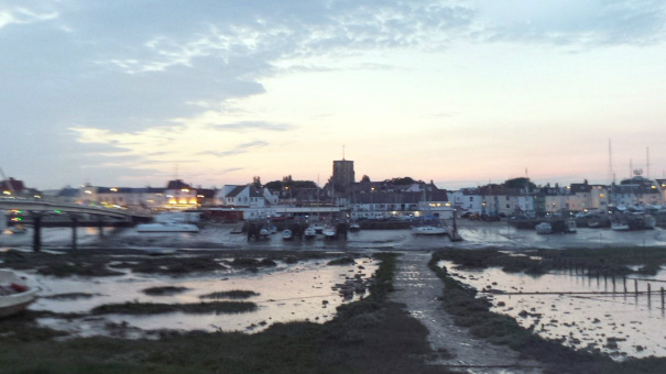 Adur footbridge at twilight (21:30)